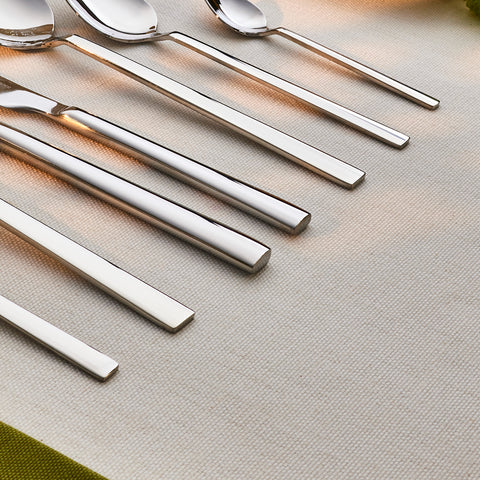 Karaca New Davina 84-Piece Stainless Steel Cutlery Set for 12 People, Platin