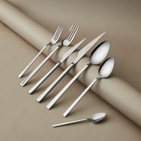 Karaca New Davina 84-Piece Stainless Steel Cutlery Set for 12 People, Platin