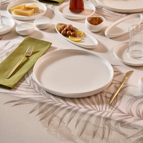 Karaca Bone China Olla 28-Piece Serveware Set for 6 People, White