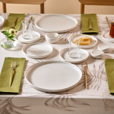 Karaca Bone China Olla 28-Piece Serveware Set for 6 People, White