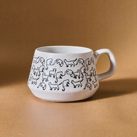 Karaca Kedi Stoneware Mug, 450ml, White