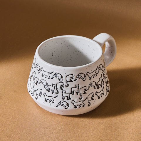 Karaca Kedi Stoneware Mug, 450ml, White