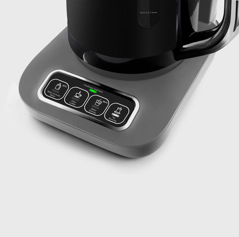 Karaca Caysever Robotea Pro 4 in 1 Talking Automatic Tea Maker Kettle and Filter Coffee Maker, 2500W, Space Grey