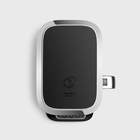 Karaca Çaysever Robotea Pro 4 in 1 Talking Automatic Glass Tea Machine, Water Heater, and Filter Coffee Brewing Machine, 2500W, Black Chrome