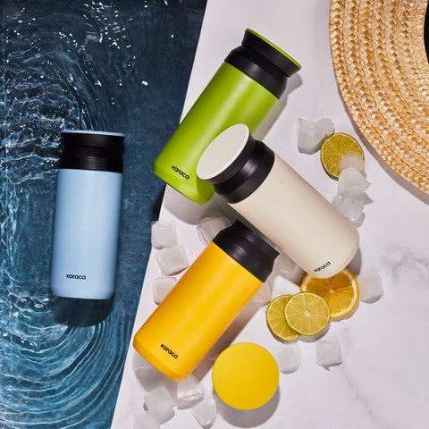 Karaca Rainbow Leak-Proof Stainless Steel Flask, 350ml, Cream