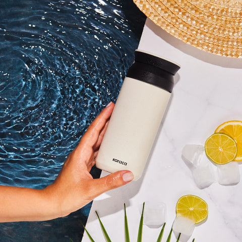 Karaca Rainbow Leak-Proof Stainless Steel Flask, 350ml, Cream