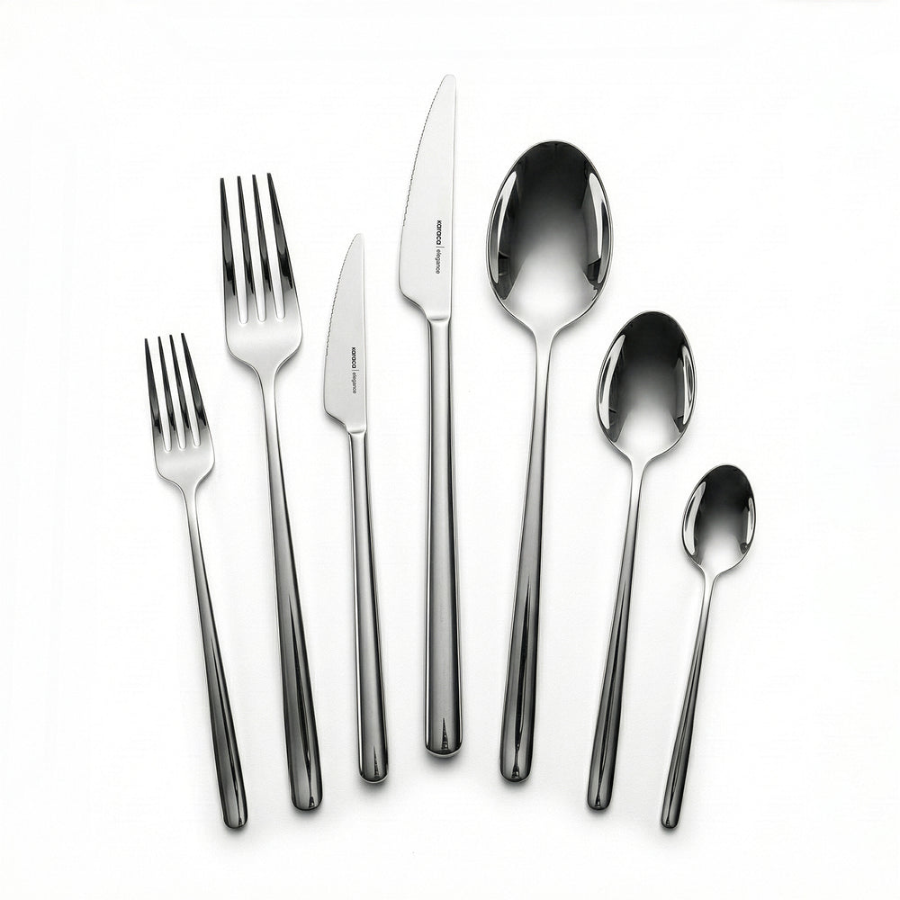 Karaca Boreas 84-Piece Stainless Steel Cutlery Set for 12 People, Silver
