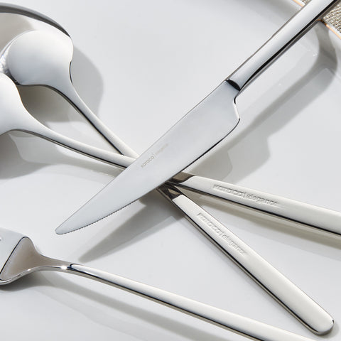 Karaca Boreas 40-Piece Stainless Steel Cutlery Set for 8 People, Silver