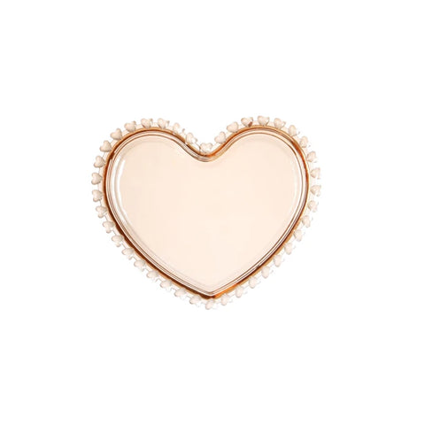 Karaca Glory Glass Heart Side Plate, 18cm, Amber