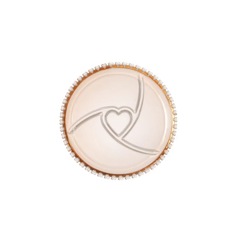 Karaca Glory Glass Heart Service Plate, 23cm, Amber