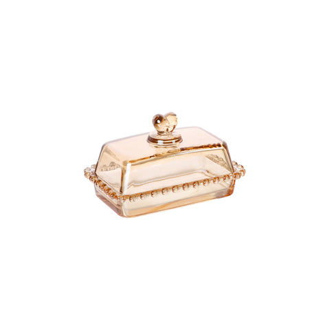 Karaca Glory Butter Dish, 17cm, Amber