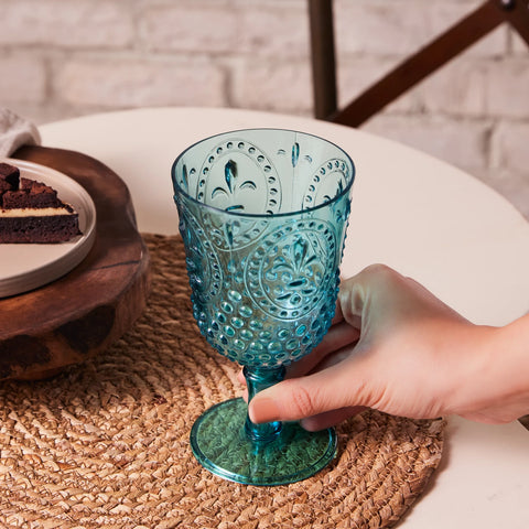 Karaca Moise Acrylic Wine Glass, 450ml, Blue