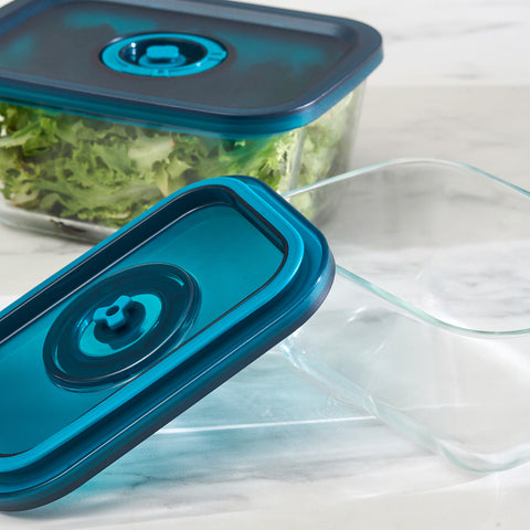 Karaca x Refika 2-Piece Vacuum Pump 2-Piece Storage Container, Clear