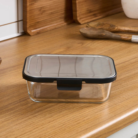 Karaca Vera Storage Container with Metal Lid, 1500ml, Clear