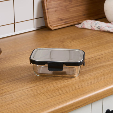 Karaca Vera Storage Container with Metal Lid, 650ml, Clear