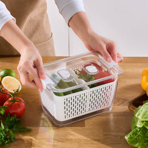 Karaca Citrus Vegetable / Fruit Storage Container, L, White