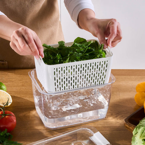 Karaca Citrus Vegetable / Fruit Storage Container, L, White