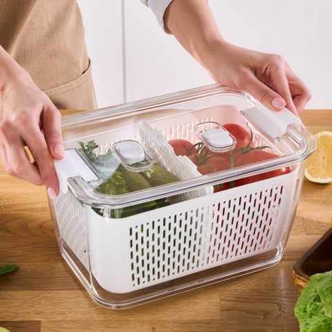 Karaca Citrus Vegetable / Fruit Storage Container, M, White