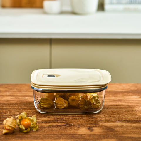 Karaca Cream Vacuum Storage Container, 0.83L, Clear
