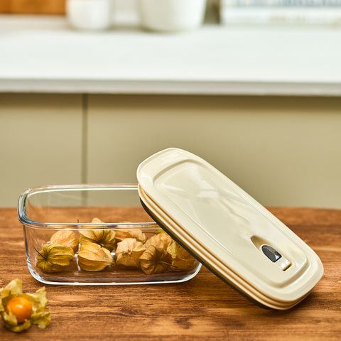 Karaca Cream Vacuum Storage Container, 0.83L, Clear