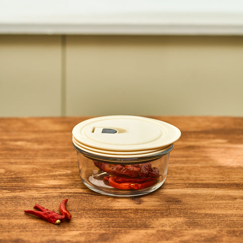 Karaca Cream Vacuum Storage Container, 0.39L, Clear