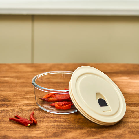 Karaca Cream Vacuum Storage Container, 0.39L, Clear