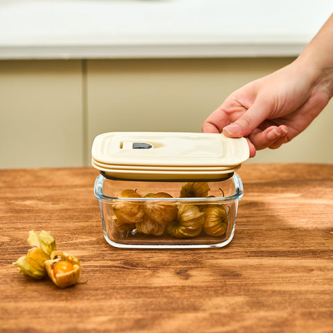 Karaca Cream Vacuum Storage Container, 0.4L, Clear