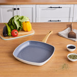 Karaca Swiss Crystal Non-Stick Induction Induction Griddle Pan, 28cm, Creamy