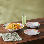 Karaca Sicilia 5-Piece Porcelain Pasta Set for 4 People, White Multi