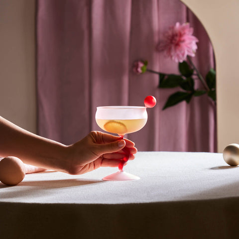 Karaca Miracle Martini Cocktail Glass, 250ml, Pink