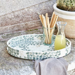Karaca Katie Decorative Tray, 40x27cm, Aquamarine