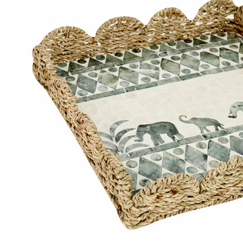 Karaca Katie Decorative Tray, 30x30cm, Aquamarine
