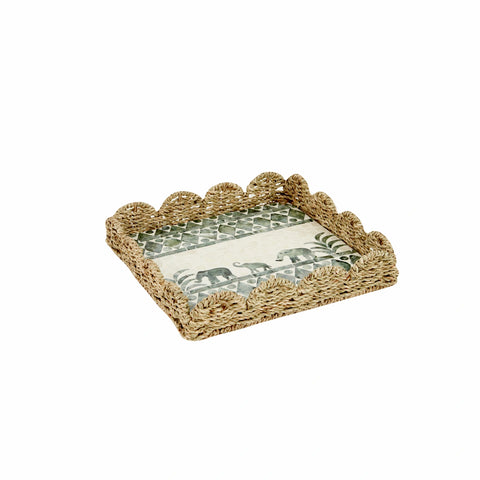 Karaca Katie Decorative Tray, 30x30cm, Aquamarine