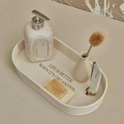 Karaca Home Sylvia Decorative Tray & Organizer, 29cm, White