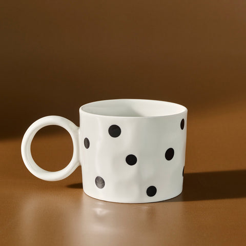 Karaca Erica Dot New Generation Bone Mug, 370ml, Black