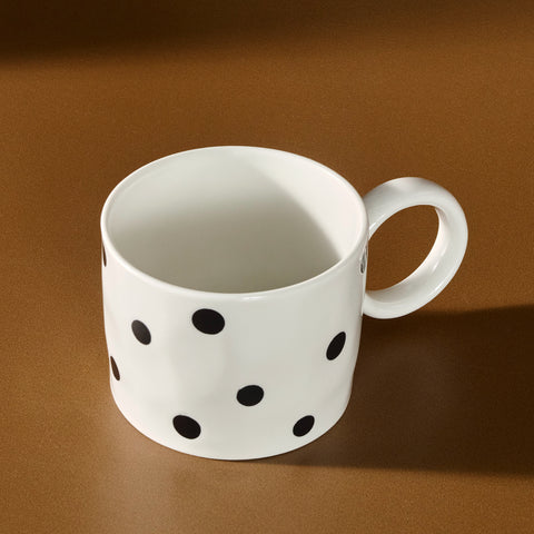 Karaca Erica Dot New Generation Bone Mug, 370ml, Black