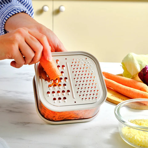 Karaca x Refika Grater with Storage Container, 500ml, Gray