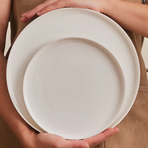 Karaca Stream Bone China Light Bach 29-Piece Dinner Set for 6 People, White