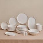 Karaca Stream Bone China Light Bach 29-Piece Dinner Set for 6 People, White