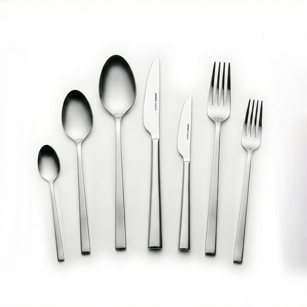 Karaca Serenity Elegance 84-Piece Stainless Steel Cutlery Set for 12 People, Platin
