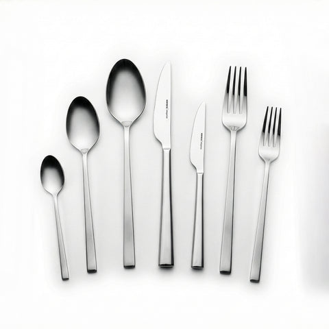 Karaca Serenity Elegance 84-Piece Stainless Steel Cutlery Set for 12 People, Platin