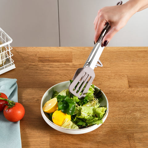 Crick Crack Harmony Silicone-Tipped Steel Kitchen Tongs