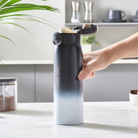 Karaca Skyfall Leak-Proof Stainless Steel Flask, 500ml, Black