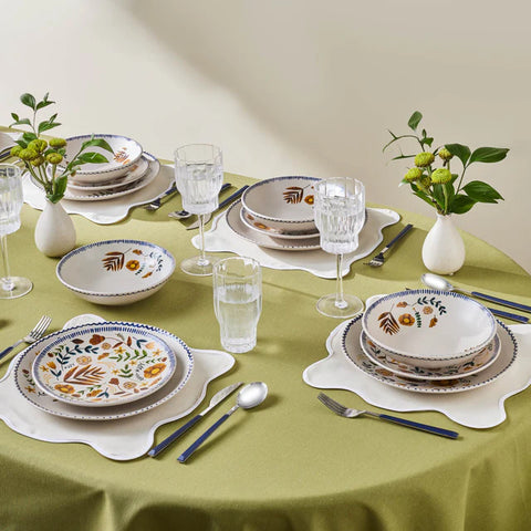 Karaca Gardenya 18-Piece Stoneware Dinner Set for People, Multi