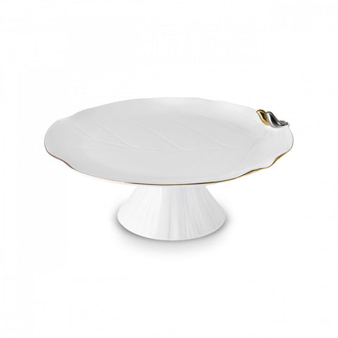 Karaca X Müge Anlı Bone China Cake Stand, Gold White