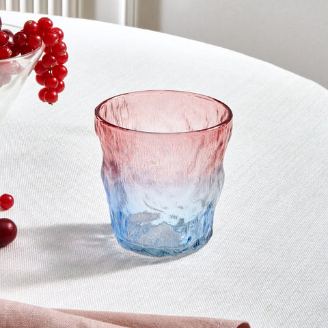 Karaca Glacier Glass Tumbler Glass, 287ml, Blue - Pink