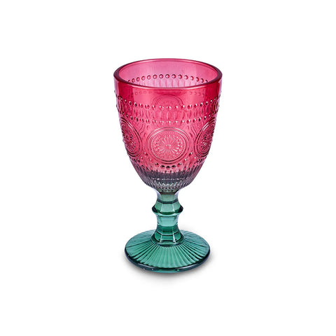 Karaca Sunflower Wine Glass, 315ml, Red Green