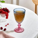 Karaca Sunflower Wine Glass, 314ml, Blue Pink
