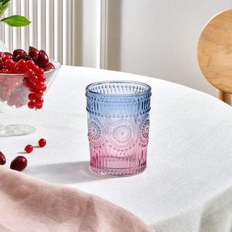 Karaca Sunflower Glass Tumbler Glass, 250ml, Blue - Pink