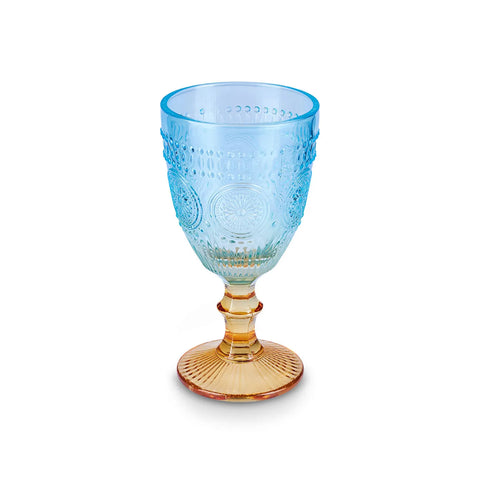 Karaca Sunflower Wine Glass, 314ml, Blue Yellow